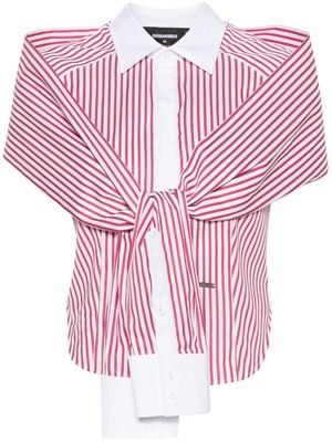 Dsquared2 knotted-sleeves striped shirt