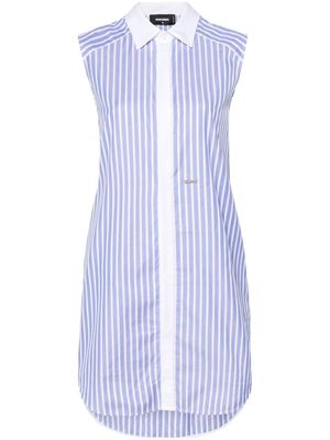 Dsquared2 knotted-sleeves striped shirtdress - Blue