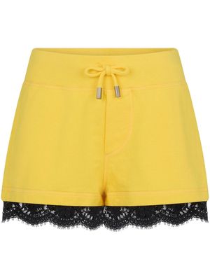 Dsquared2 lace-detailing cotton shorts - Yellow