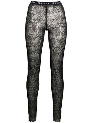 Dsquared2 lace logo-waistband leggings - Black