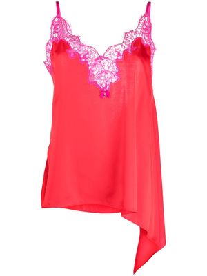 Dsquared2 lace-panelled asymmetric cami top