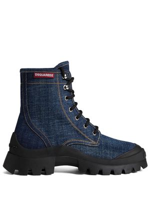 Dsquared2 lace-up denim boots - Blue