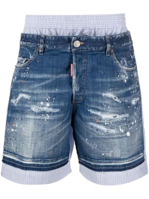 Dsquared2 layered-effect cotton shorts - Blue