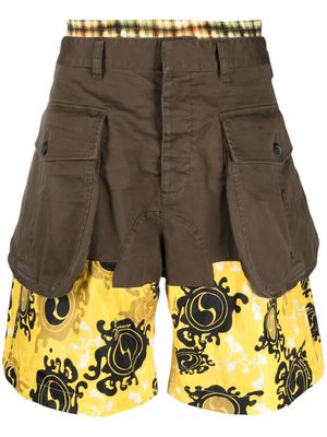 Dsquared2 layered-effect cotton shorts - Green