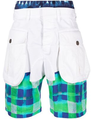 Dsquared2 layered-effect cotton shorts - White
