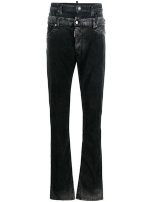 Dsquared2 layered mid-rise straight-leg jeans - Black