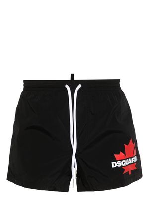 Dsquared2 Leaf-print swim shorts - Black
