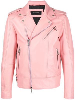 Dsquared2 leather biker jacket - Pink