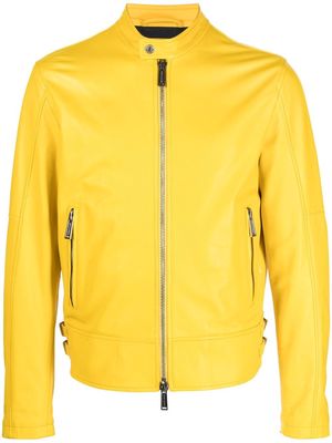 Dsquared2 leather biker jacket - Yellow