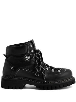 Dsquared2 leather hiking boots - Black