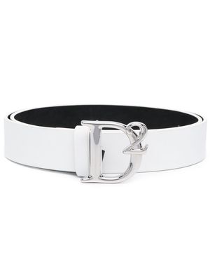 Dsquared2 leather logo-plaque belt - White