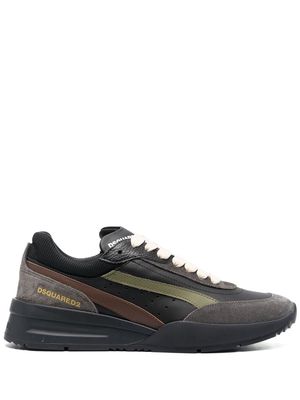 Dsquared2 leather side-stripe sneakers - Black