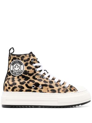 Dsquared2 leopard-print high-top sneakers - Brown