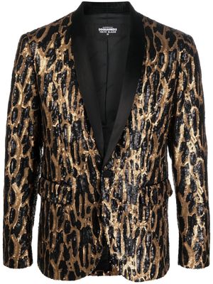 Dsquared2 leopard-print single-breasted blazer - Black