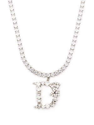 Dsquared2 letter-pendant crystal-embellished necklace - Silver