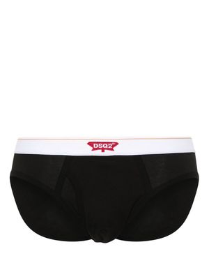 Dsquared2 logo-appliqué brief - Black