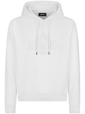 Dsquared2 logo-appliqué cotton hoodie - White