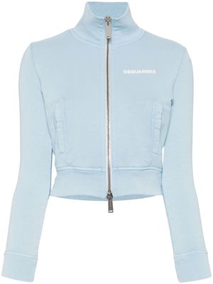 Dsquared2 logo-appliqué cropped sweatshirt - Blue