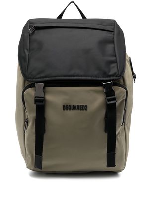 Dsquared2 logo-appliqué drawstring backpack - Neutrals