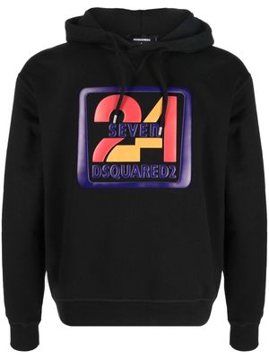 Dsquared2 logo-appliqué drawstring hoodie - Black