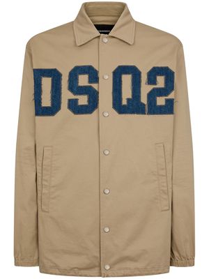 Dsquared2 logo-appliqué shirt jacket - Neutrals