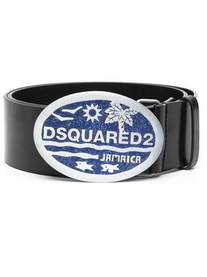 Dsquared2 logo-buckle calf-leather belt - Black