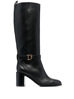 Dsquared2 logo-buckle leather boots - Black
