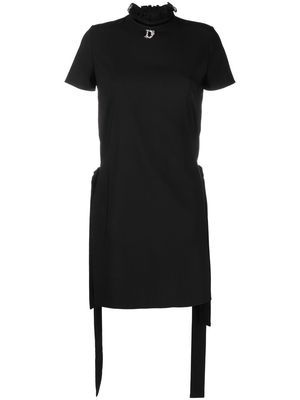 Dsquared2 logo-charm ruffle-collar dress - Black