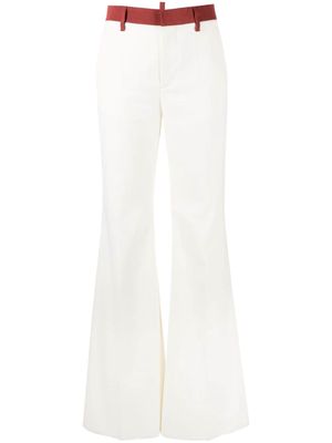 Dsquared2 logo-debossed flared trousers - White