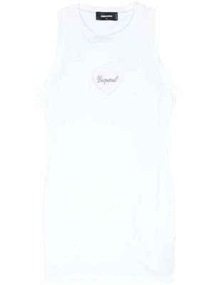 Dsquared2 logo-embellished cotton mini dress - White