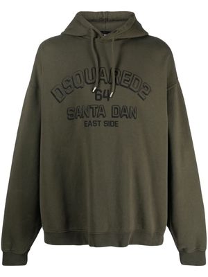 Dsquared2 logo-embossed cotton hoodie - Green