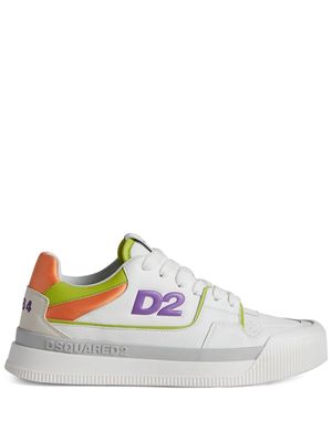 Dsquared2 logo-embossed leather sneakers - White