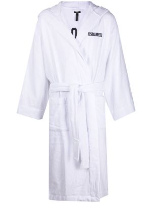 Dsquared2 logo embroidered bath robe - White