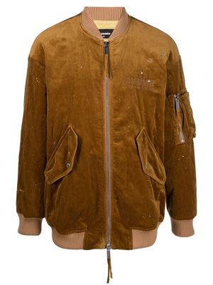 Dsquared2 logo-embroidered bomber jacket - Brown