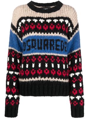Dsquared2 logo-embroidered knitted jumper - Black