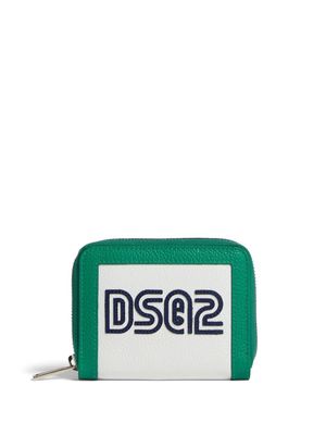 Dsquared2 logo-embroidered leather wallet - Green