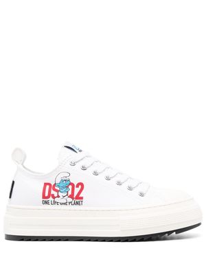 Dsquared2 logo-embroidered low-top sneakers - White