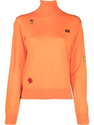 Dsquared2 logo-embroidered roll neck jumper - Orange