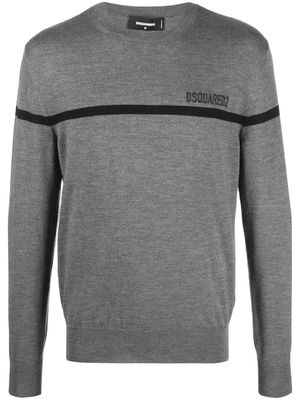 Dsquared2 logo-embroidered wool jumper - Grey