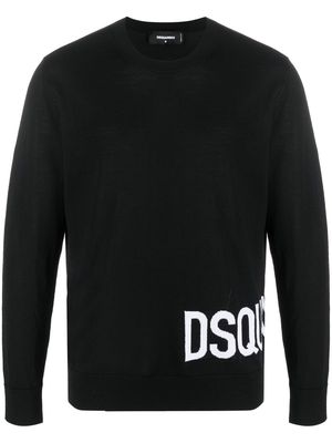 Dsquared2 logo-intarsia crew-neck sweater - Black