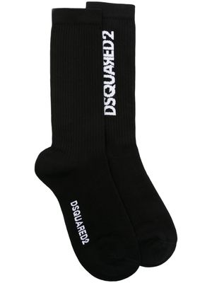 Dsquared2 logo-jacquard calf-length crew socks - Black
