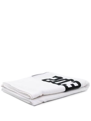 Dsquared2 logo-jacquard cotton beach towel - White