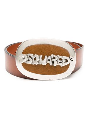 Dsquared2 logo-lettering leather belt - Brown