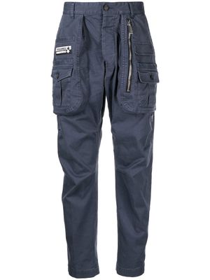 Dsquared2 logo-patch cargo-tapered trousers - Blue
