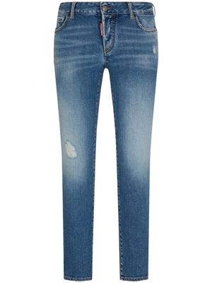 Dsquared2 logo-patch cotton-blend tapered jeans - Blue