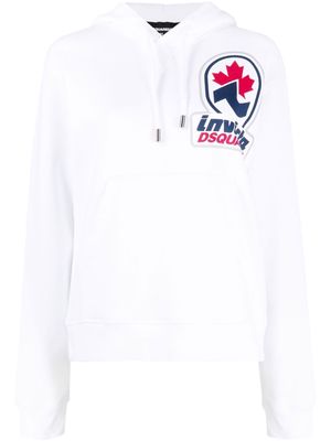Dsquared2 logo-patch cotton hoodie - White