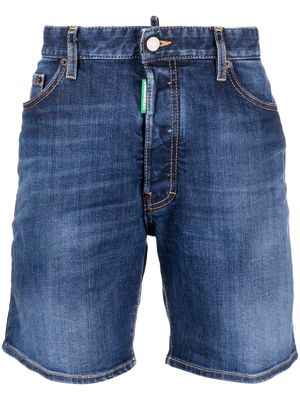 Dsquared2 logo-patch denim short - Blue