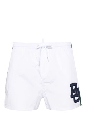 Dsquared2 logo-patch drawstring swim shorts - White