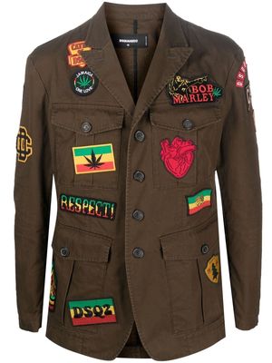 Dsquared2 logo-patch jacket - Brown
