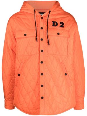 Dsquared2 logo-patch quilted jacket - Orange